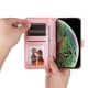 thumbnail image 5 of Funda tipo cartera FOXDOCK para iPhone XR , diseño girasol en relieve, cuero PU, cierre magnético, soporte y tarjetero, 5 of 5
