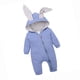 thumbnail image 3 of Algodón Big Ear Bunny Zipper Jumpsuit Trajes Ropa De Escalada Azul 80, 3 of 5