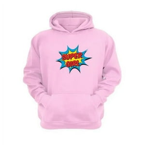 Genérico - Polerón Canguro Super Girl Rosa Talla Xl Unisex