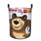 thumbnail image 1 of Masha y el Oso Cesta de lavandería de gran capacidad redonda con asa, bolsa para ropa sucia plegable, almacenamiento para dormitorio, baño y lavadero 44x35 cm, 1 of 6