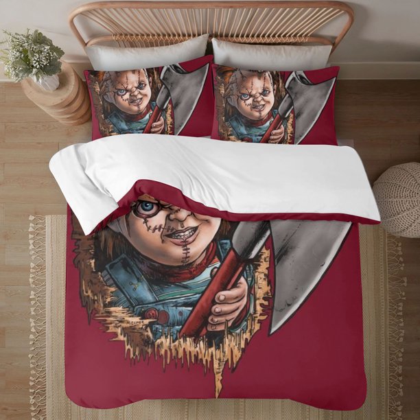 Halloween Chucky Soft 3D Printed Duvet Cover Bedding Set with Comforter Cover 3 Piece Set
