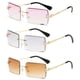 thumbnail image 1 of 3 pares de gafas de sol rectangulares sin montura, tintadas, vintage, transparentes, rectangulares, estilo Y2K, para mujeres y hombres., 1 of 6