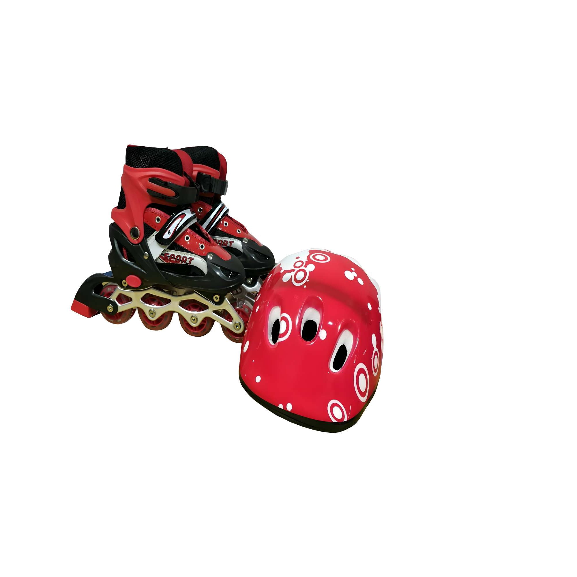 Genérico - Patin Lineal Con Luces Y Kit Talla M 35 38 Rojo