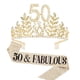 thumbnail image 1 of Banda para el cabello con corona y banda para el 50.º cumpleaños para mujer, 1 of 5