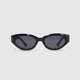 thumbnail image 2 of Lentes De Sol Modelo Vintage Ovalado Mujer Festivales negro Talla Única, 2 of 5