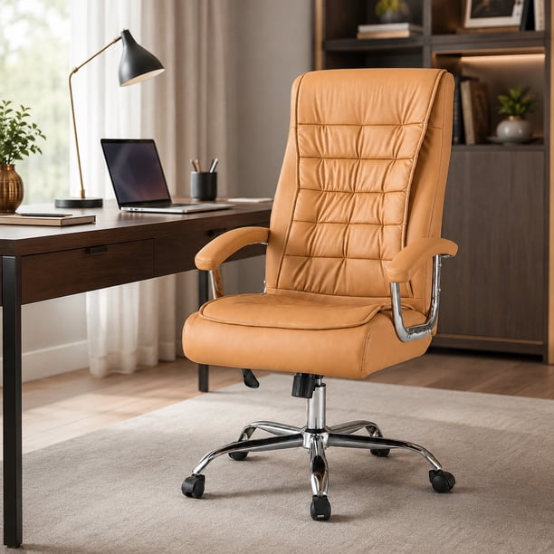Silla Gerencial Magnus Caramelo para Oficina, Estudio o Home Office con Diseño Elegante