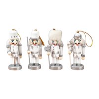 Bothyi - Adorno Navideño Cascanueces 10Cm Mini Figura Para Cumpleaños Bodas Interior Blanco Argent