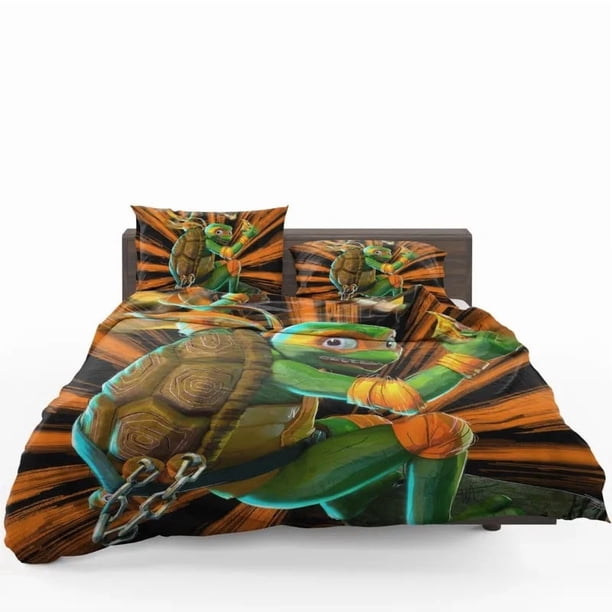 Michelangelo Teenage Mutant Ninja Turtles Unite Quilt Duvet Cover Set3-Piece Bedding Set