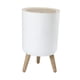 thumbnail image 3 of Cubo De Basura De Pie Alto Con Tapa De Prensa Cubo De Basura Moderno Para Dormitorio Baño Pata Redonda Desmontable, 3 of 5