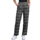 thumbnail image 1 of Pantalones largos rectos con cintura elástica a cuadros con cremallera y botón para mujer INSPIRE CHIC de regreso a clases XL Gris oscuro marrón, 1 of 6