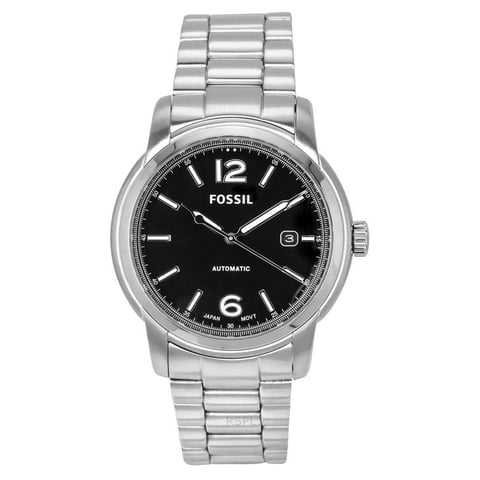 Reloj Fossil Heritage Stainless Steel Black Dial Automatic Me3223 Unisex Watch