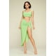 thumbnail image 1 of Conjunto de Top Corto Liso y Falda con Abertura en el Muslo para Días de Verano, 1 of 5