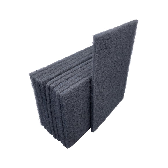 Scrub Pad VSM, ultrafino, 6 x 9 cm, carburo de silicio gris, paquete de 10