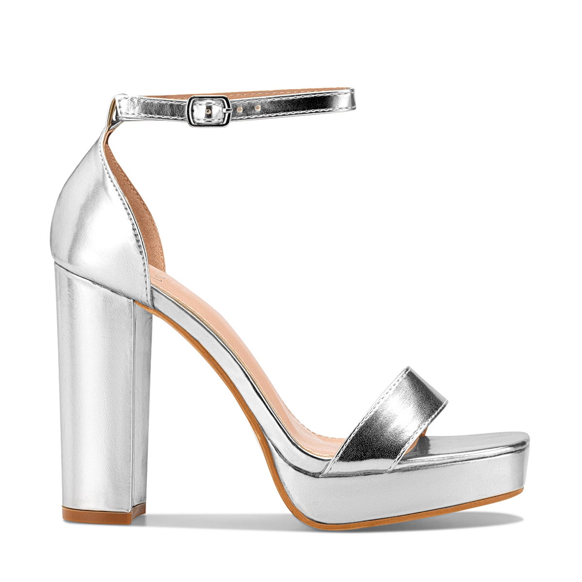 Sandalia Taco Fiesta Plateada Mujer Weide You189