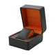thumbnail image 3 of Caja de almacenamiento de reloj individual para hombre y mujer, Estuche de Viaje con almohada, organizador de joyería de cuero PU, expositor de reloj Negro, 3 of 5