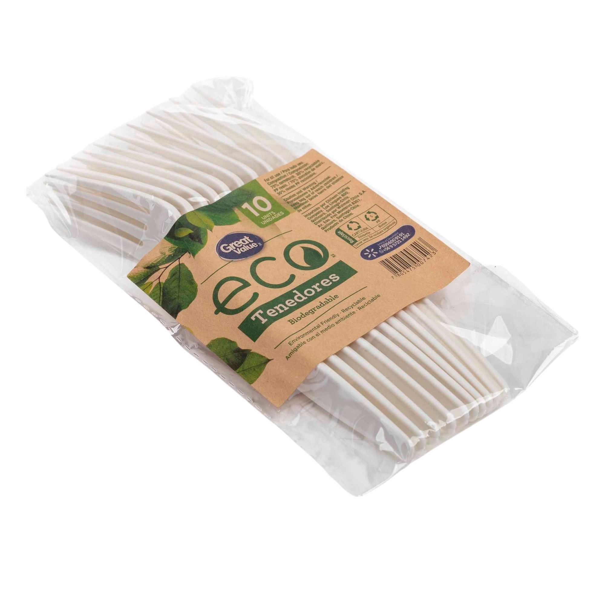 Tenedor Biodegradable 10 Un Great Value