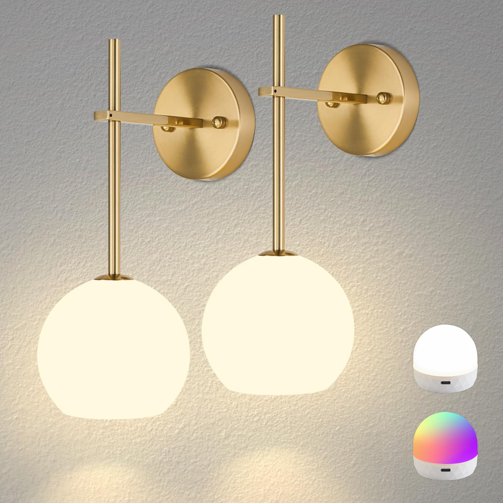 Apliques De Pared Keep Shinning Recargables Inalámbricos 12 Rgb