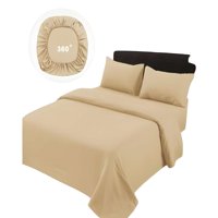 Genérico - Juego De Sabanas De 500 Hilos Super King Beige