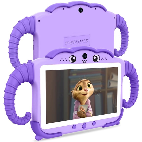Tablet TOPELOTEK Kids de 7 pulgadas y 32 GB, color morado, con juegos y control parental