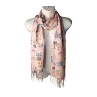 Mh - Bufanda, Pañuelo, Diseño De Gatitos, Primavera/Verano Color Rosado
