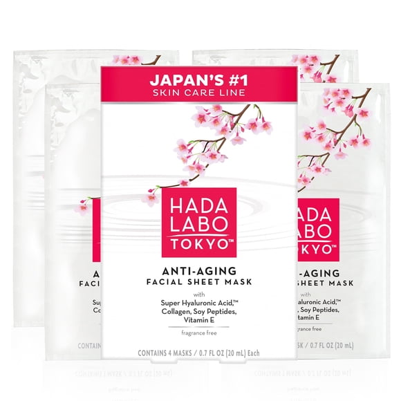 Mascarilla facial en hoja anti-edad Hada Labo Tokyo, 4 unidades