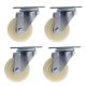 thumbnail image 3 of Paquete De 4 Uds. Ruedas Giratorias De Placa Giratoria De PP Blanco De 3'' 90kg 200lbs Resistentes Al Desgaste, 3 of 5