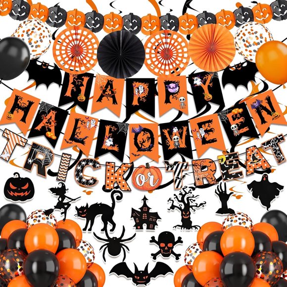 Set de Banderines de Halloween Fecedy con 30 Globos