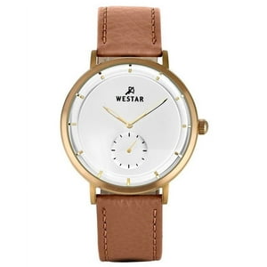 Reloj Westar Profile Leather Strap Silver Dial Quartz 50246Bzz187 Men'S Watch