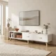 thumbnail image 1 of Rack Tv Ancho Extendible 120-198cm 2 Tiras Vanguardia Homer Blanco, 1 of 8