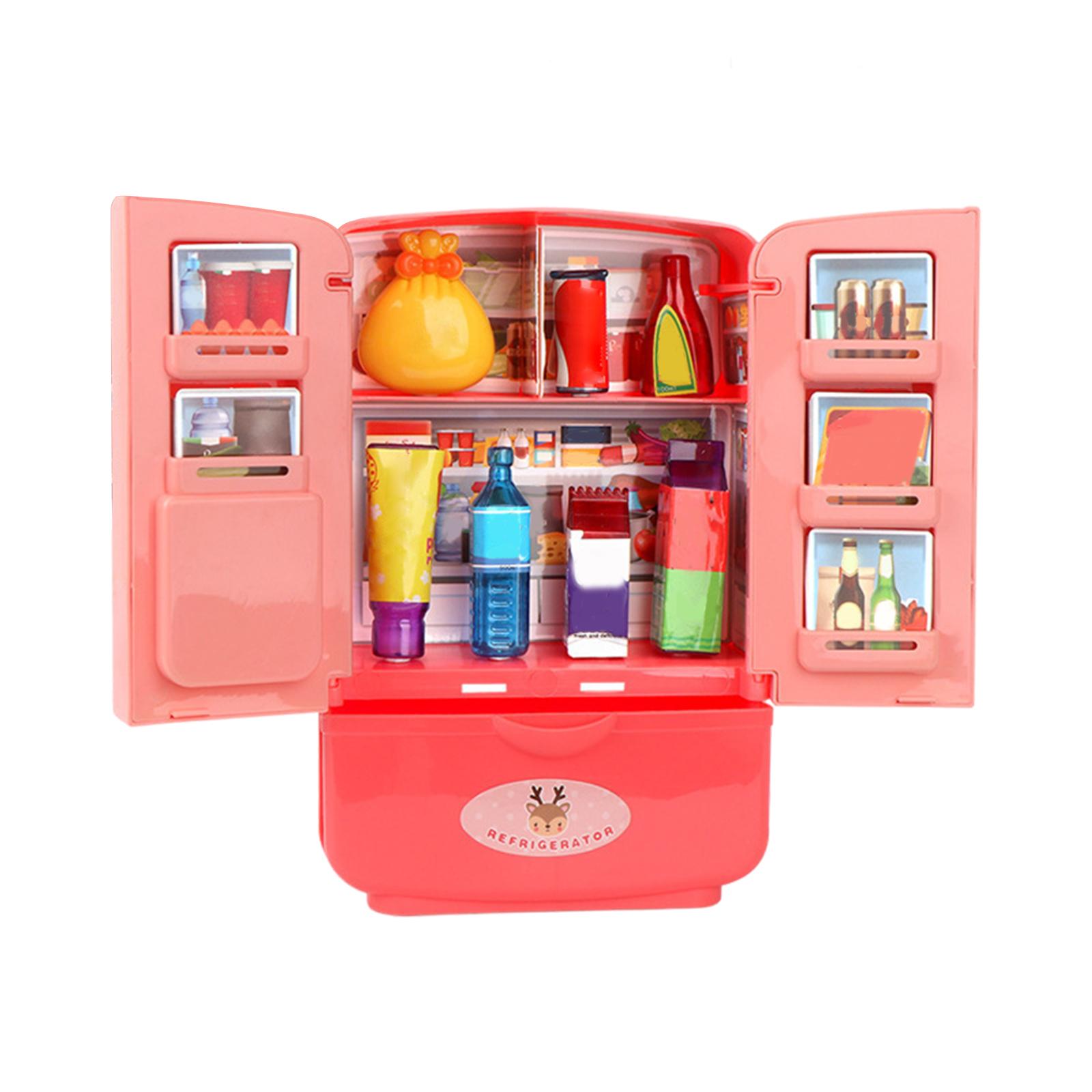 Bothyi - Simulación Refrigerador Comida Cocina Juguetes Niños Pretender Juego De Rol Juguete Rosa