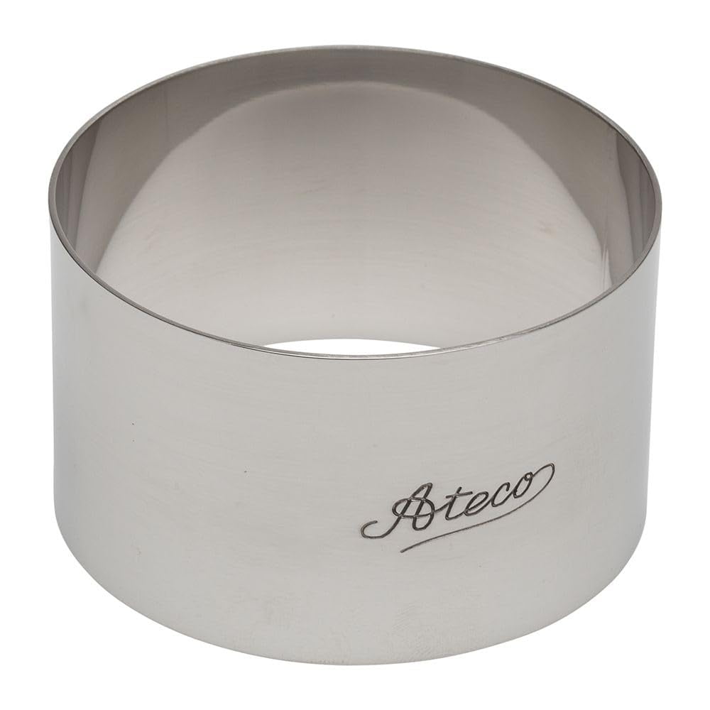 Molde Aro Para Torta Ateco De Acero Inoxidable De 7,5 Cm X 4,5 Cm