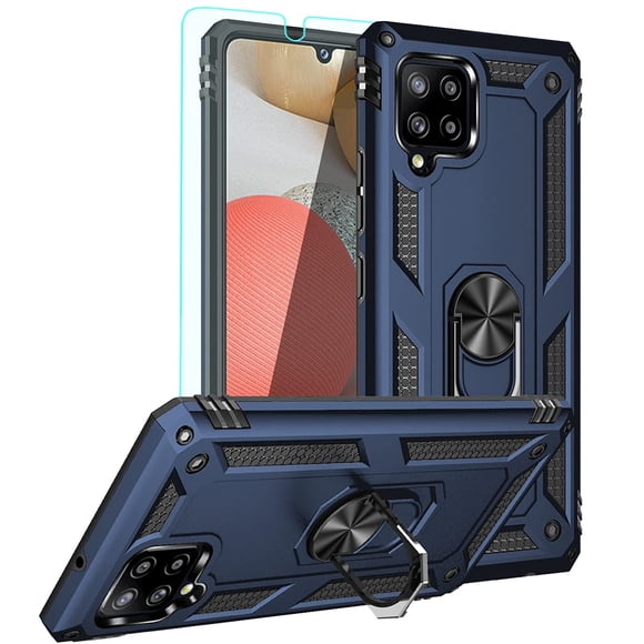 Funda para celular YZOK Galaxy A42 5G, con protector de pantalla, azul