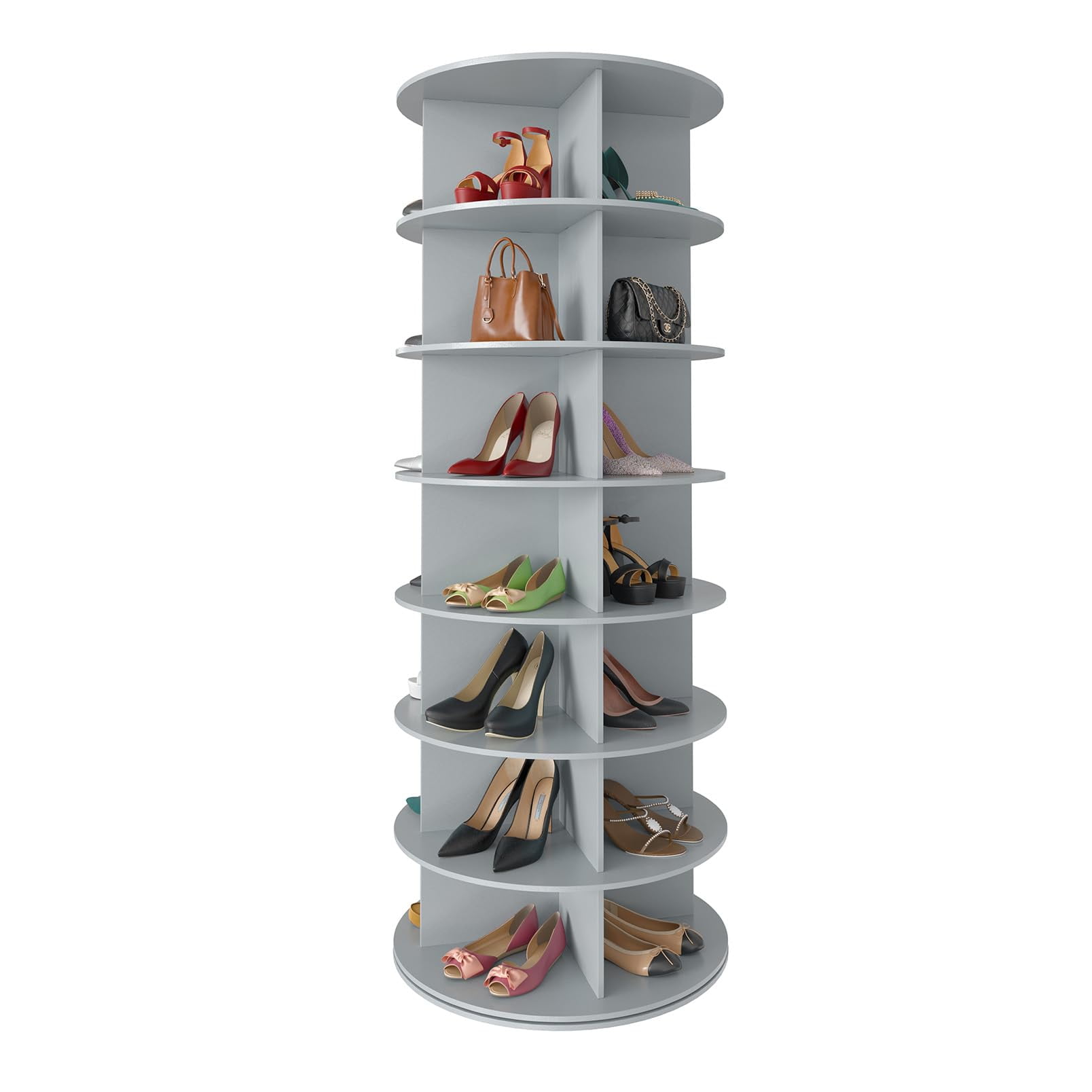 Estante Para Zapatos Spaceaid, 7 Niveles, Giratorio, Gris, 63 Cm