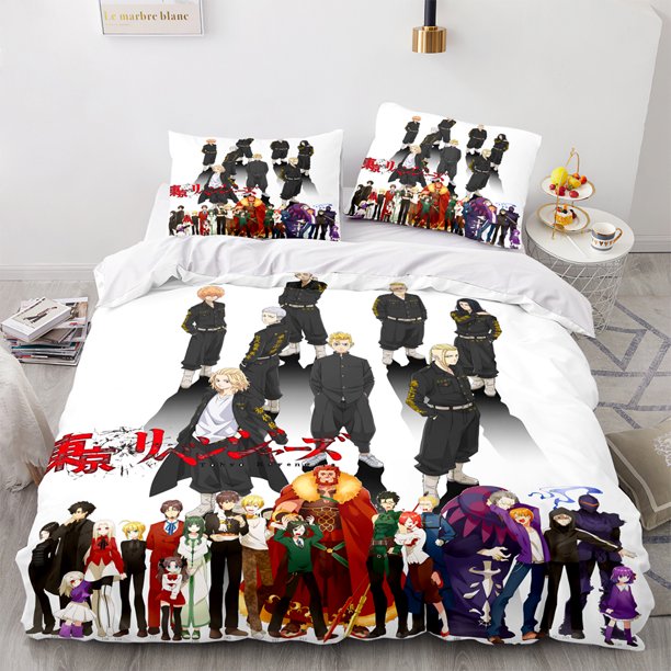 Tokyo Revengers Bedding Set Single Twin Full Queen King Size Tokyo Avengers Bed Set Aldult Kid Bedroom Duvetcover Sets 3D 3Bed Sheets