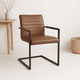 thumbnail image 2 of Silla Industrial de Cuero Sintético Marrón con Base Metálica – Café, 2 of 7