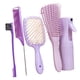thumbnail image 3 of Juego De 5 Cepillos Para Desenredar Cabello Rizado, Cepillo Para Peinar Para Cabello Ondulado, Seco, Violeta, 3 of 3