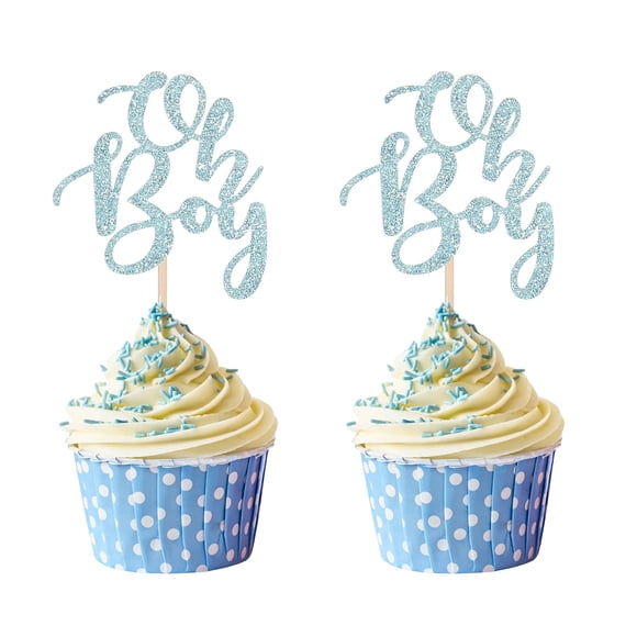 Adorno para cupcakes Giuffi Azul “Oh Boy” – Pack de 24