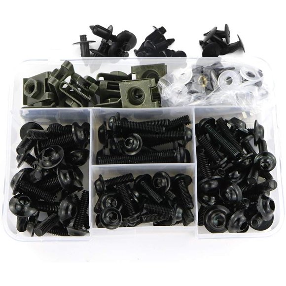 Kit de Tornillos para Carenado de Moto Xitomer de Aluminio Negro Universal