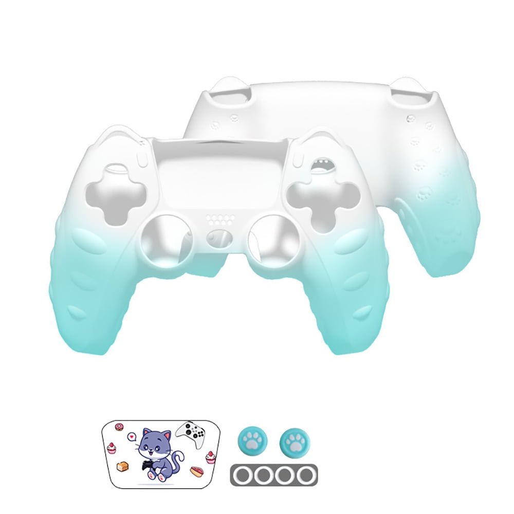 Funda Protectora Silicona Aaronmei Ps5 Verde Blanco