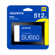 thumbnail image 3 of Unidad SSD ADATA Ultimate SU650, 512GB, 2.5" SATA 3, Lectura 520MB/s Escritura 450MB/s, 3 of 3