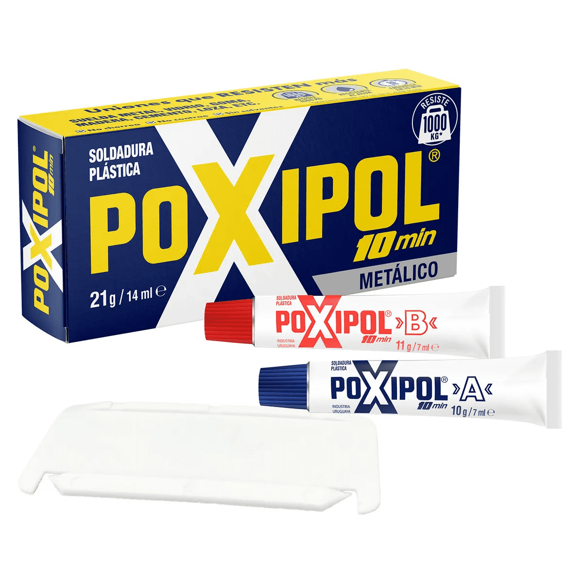 Adhesivo Poxipol Soldadura Plástica 21gr / 14ml Color Metálico. 10 Min