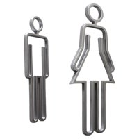 Bothyi - Letrero De Baño Para Hombres Y Mujeres, Letrero De Baño Ligero Para Bar, Tienda, Parques, Plateado