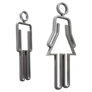 Bothyi - Letrero De Baño Para Hombres Y Mujeres, Letrero De Baño Ligero Para Bar, Tienda, Parques, Plateado