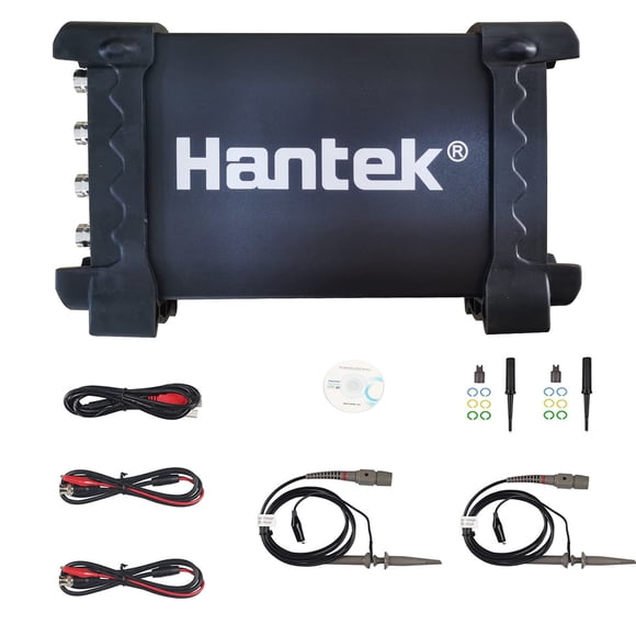 Osciloscopio Hantek 6074BC de 4 canales, 70 MHz, 1 GSa/s, con juego de 23 piezas