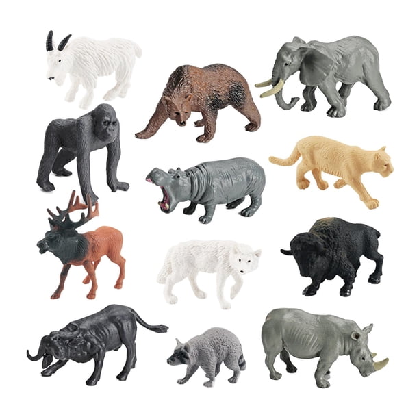 Juego de Minifiguras de Animales Salvajes de 12 Piezas, Figuras de Animales, Modelo, Decoración de Mesa, Realista, para Regalos de Pascua, Niños Y Niñ Estilo D