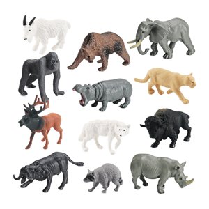 Magideal - Juego De Minifiguras De Animales Salvajes De 12 Piezas, Figuras De Animales, Modelo, Decoración De Mesa, Realista, Para Regalos De Pascua, Niños Y Niñ Estilo D