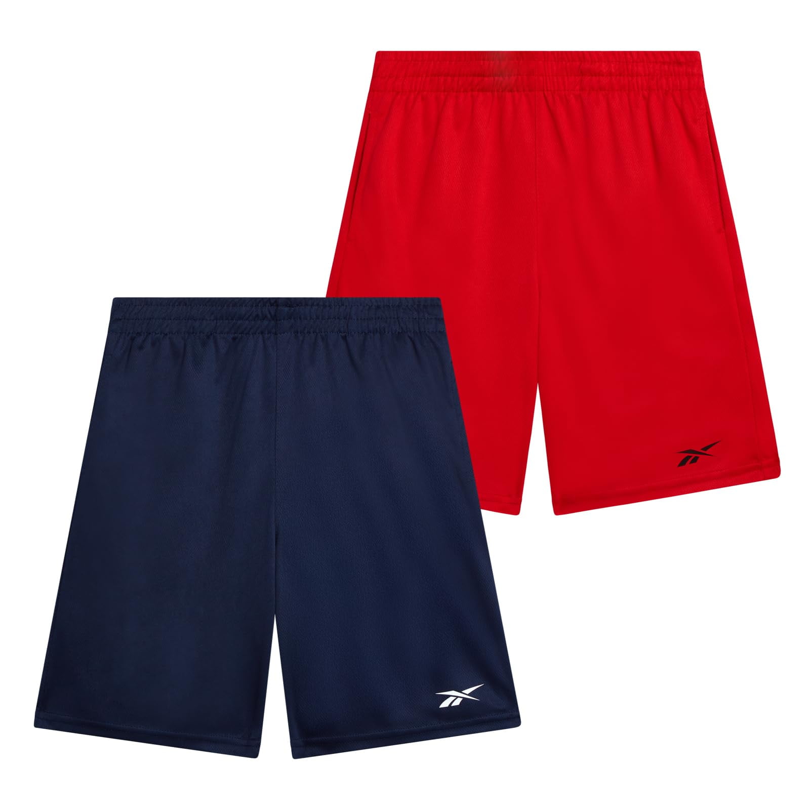 Pantalones Cortos De Baloncesto Reebok Para Niños, Paquete De 2 Unidades, Malla, Talla L, Rojo/azul