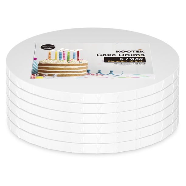 Tablas para tartas Kootek, 25 cm, redondas, de cartón corrugado blanco, paquete de 6 unidades