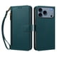 thumbnail image 1 of Funda Tipo Billetera para iphone17 Promax con Soporte y Bolsillo con Cierre Verde, 1 of 1