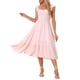 thumbnail image 1 of INSPIRE CHIC Vestido de Verano para Mujeres de Regreso a Clases Cuello Cuadrado con Volantes en Capas Boho Midi Vestido Rosa XL, 1 of 6